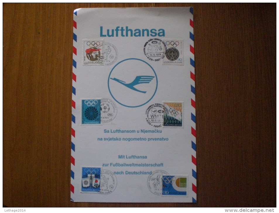 STAMPS JUGOSLAVIJA JUGOSLAVIA  AEREOFILATELIA  LUFTHANSA  MUCH RARE!! - Airmail