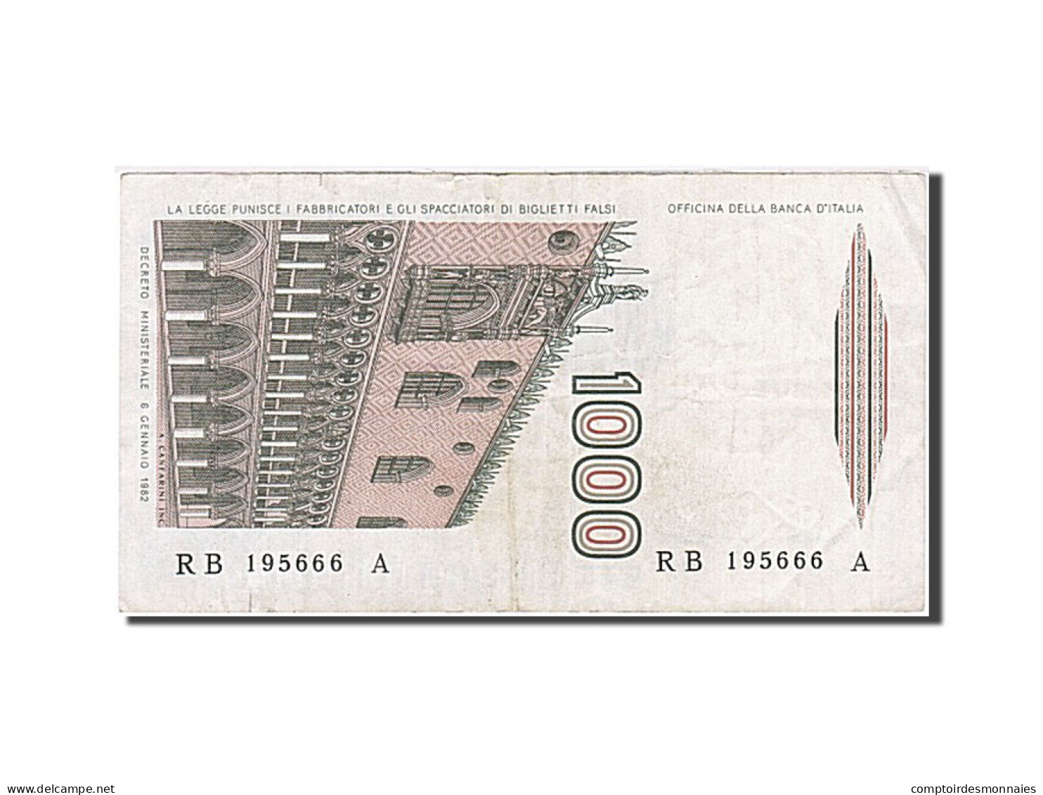 Billet, Italie, 1000 Lire, 1982, 1982-01-06, TTB - 1000 Liras