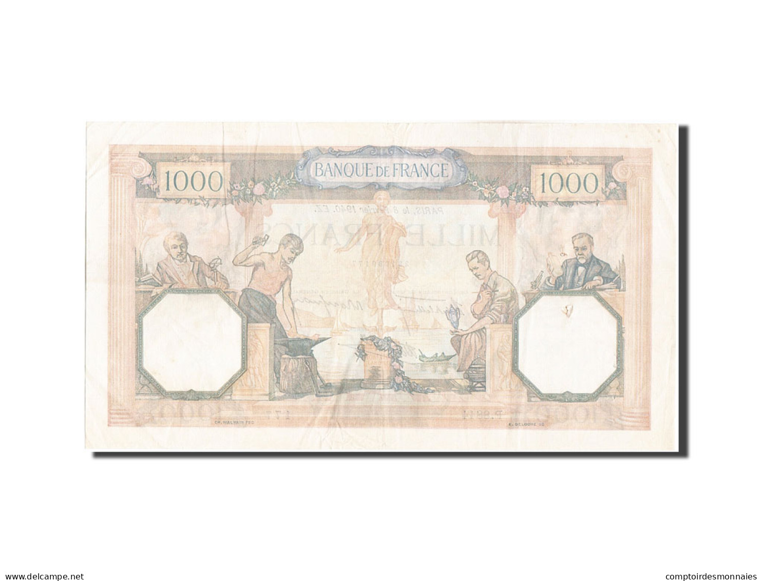 Billet, France, 1000 Francs, 1 000 F 1927-1940 ''Cérès Et Mercure'', 1940 - 1 000 F 1927-1940 ''Cérès Et Mercure''