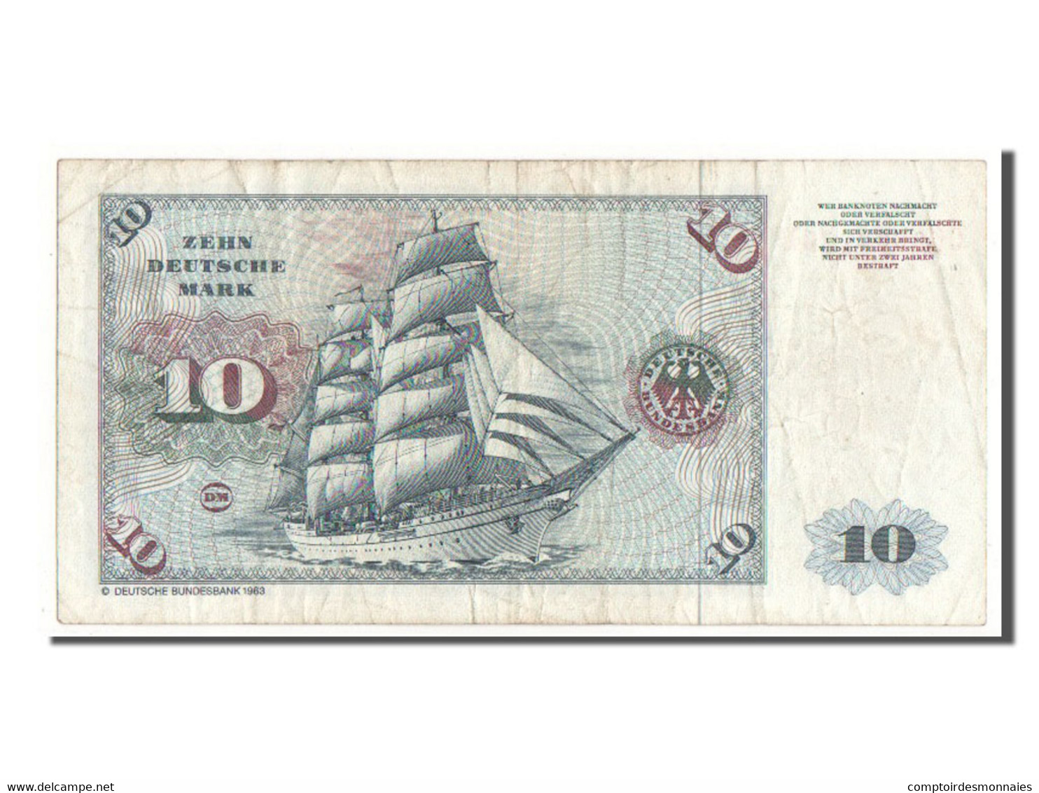 Billet, République Fédérale Allemande, 10 Deutsche Mark, 1980, TTB - 10 Deutsche Mark