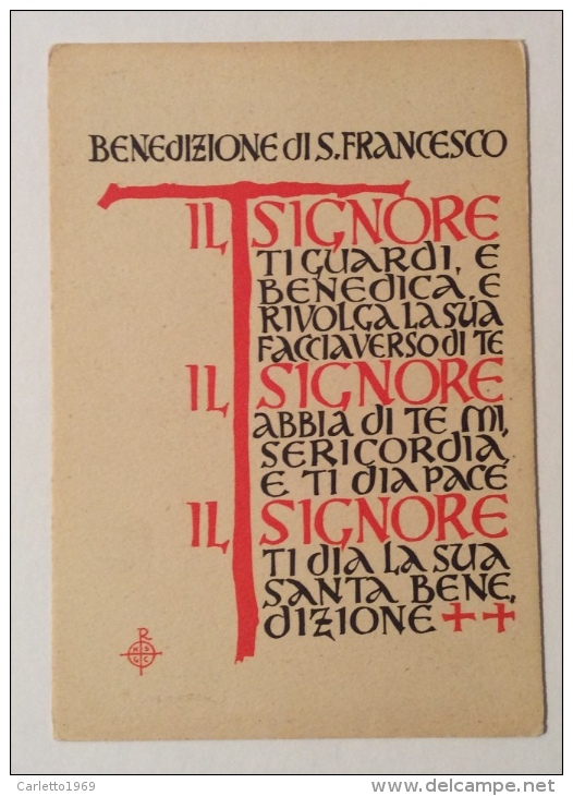 La Benedizione Di S. Francesco + Preghiera Non Viaggiate Anni 40/50 Ottimo Stato Formato Grande - Saints