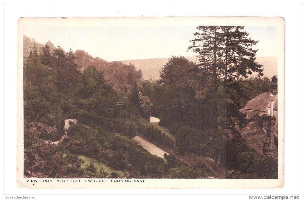 VIEW FROM PITCH HILL EWHURST LOOKING EAST USED WITH TWO STAMPS ATTACHED 1925 - Surrey