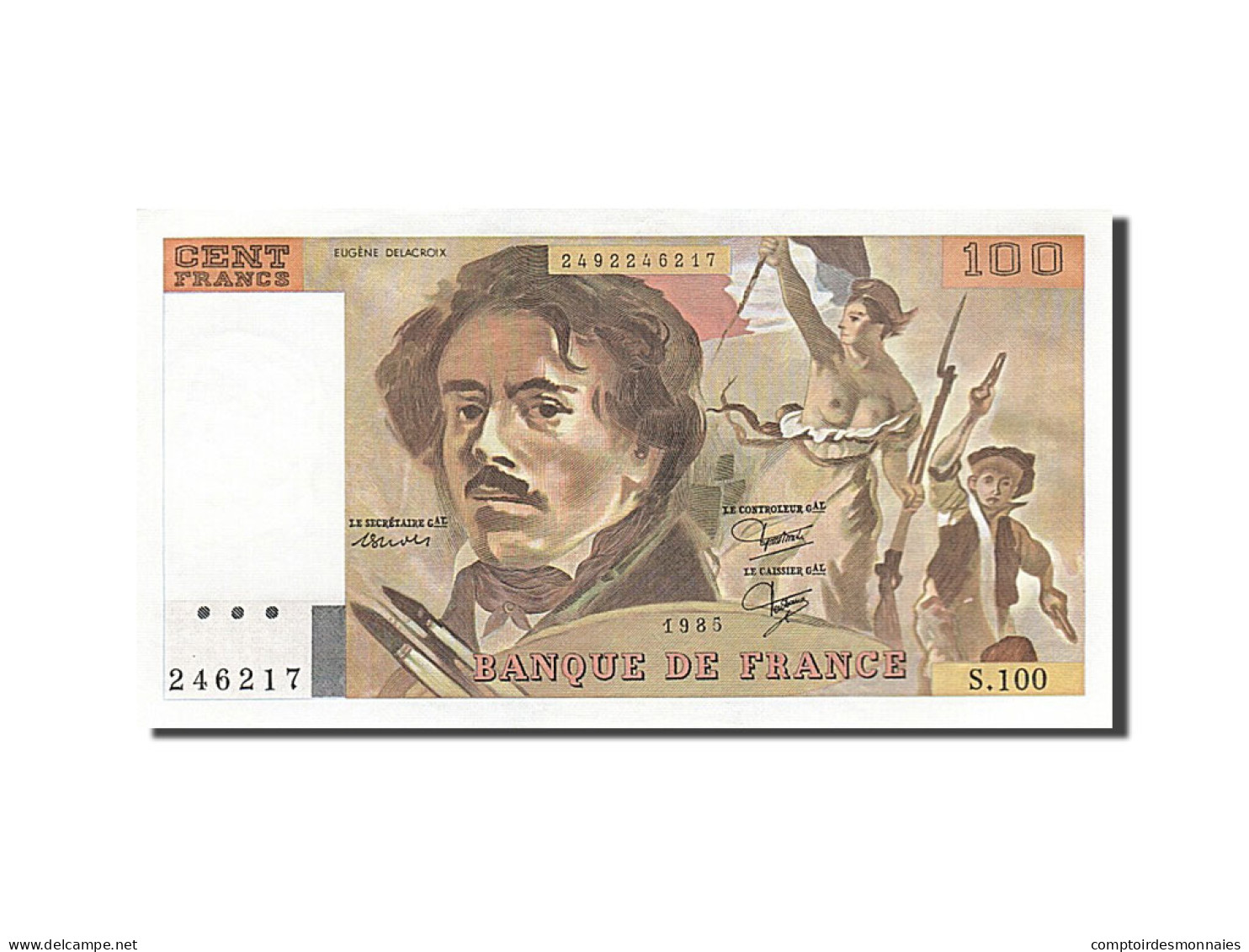 Billet, France, 100 Francs, 100 F 1978-1995 ''Delacroix'', 1985, SUP+ - 100 F 1978-1995 ''Delacroix''