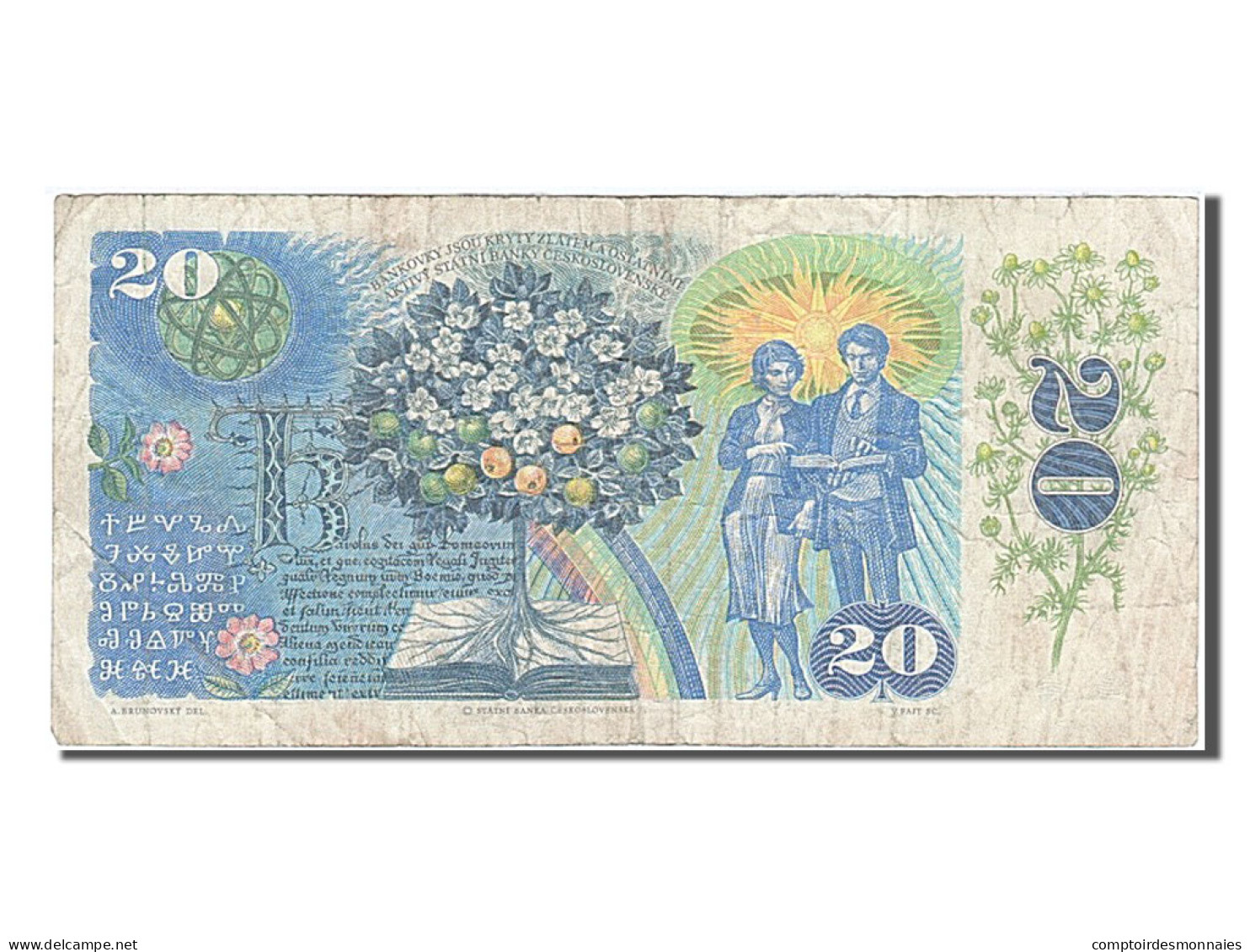 Billet, Tchécoslovaquie, 20 Korun, 1988, TB+ - Tschechoslowakei