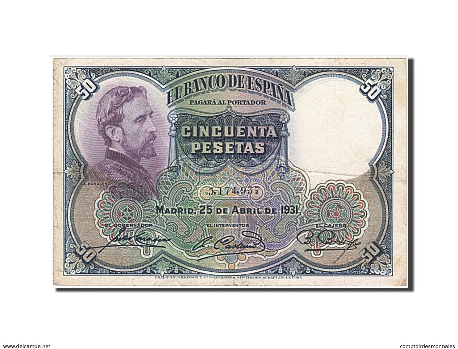 Billet, Espagne, 50 Pesetas, 1931, 1931-04-25, TB+ - 50 Peseten