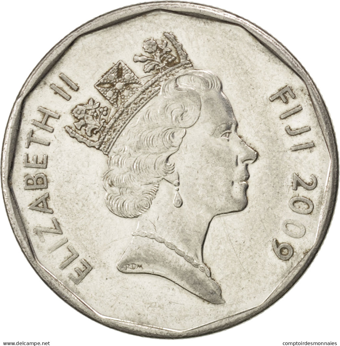 Monnaie, Fiji, Elizabeth II, 50 Cents, 2009, SUP, Nickel Plated Steel, KM:122 - Fidschi