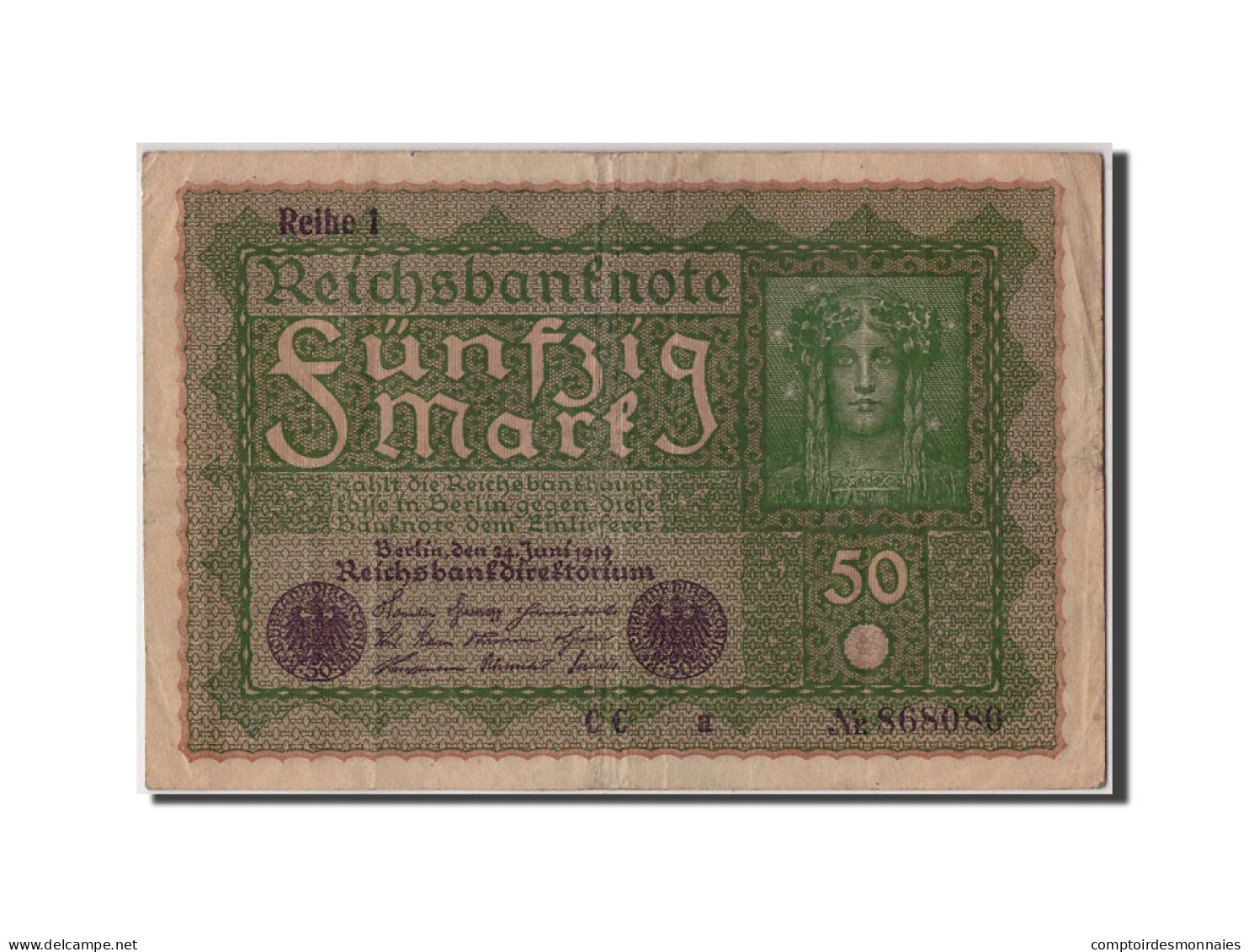 Billet, Allemagne, 50 Mark, 1919, 1919-06-24, TB+ - 50 Mark