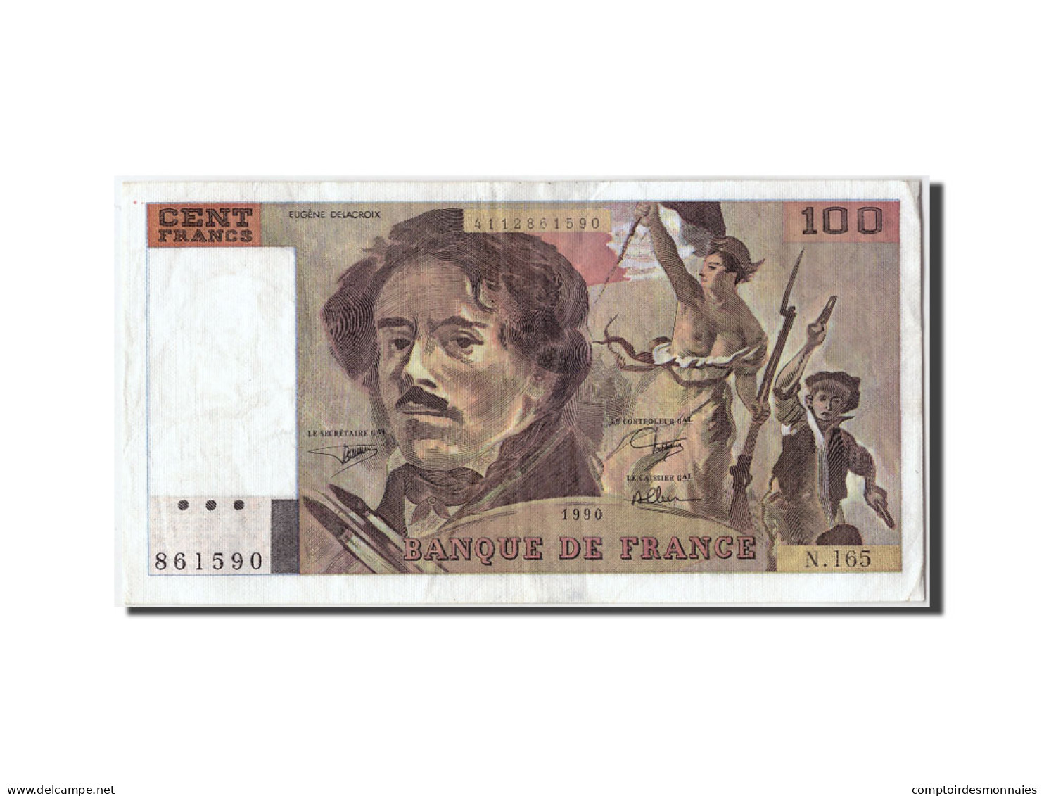 Billet, France, 100 Francs, 100 F 1978-1995 ''Delacroix'', 1990, TTB - 100 F 1978-1995 ''Delacroix''