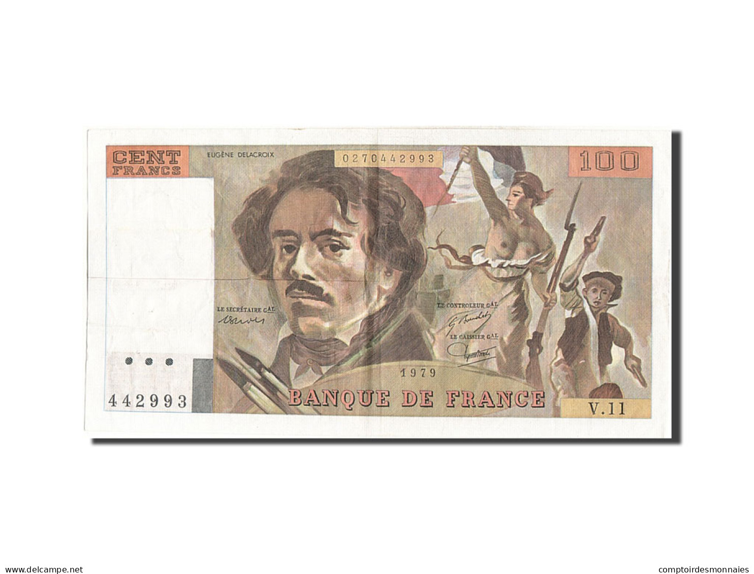 Billet, France, 100 Francs, 100 F 1978-1995 ''Delacroix'', 1979, TB+ - 100 F 1978-1995 ''Delacroix''