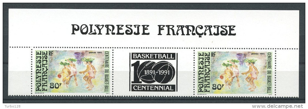 POLYNESIE 1991 N° 382A Neuf ** =  MNH  Bande Non Pliée Superbe Cote 6,50 € Sports Basket-ball Scène De Match - Nuovi