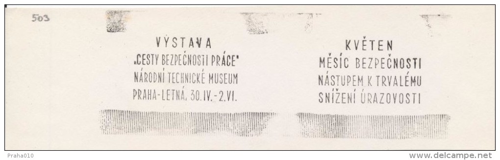 J0728 - Czechoslovakia (1948-75) Control Imprint Stamp Machine (RR!): May - The Month Of Security; Reduce Injuries - Ensayos & Reimpresiones