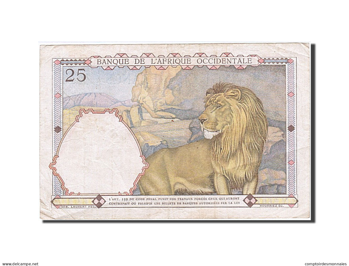 Billet, French West Africa, 25 Francs, 1942, 1942-10-01, TTB+ - Autres - Afrique