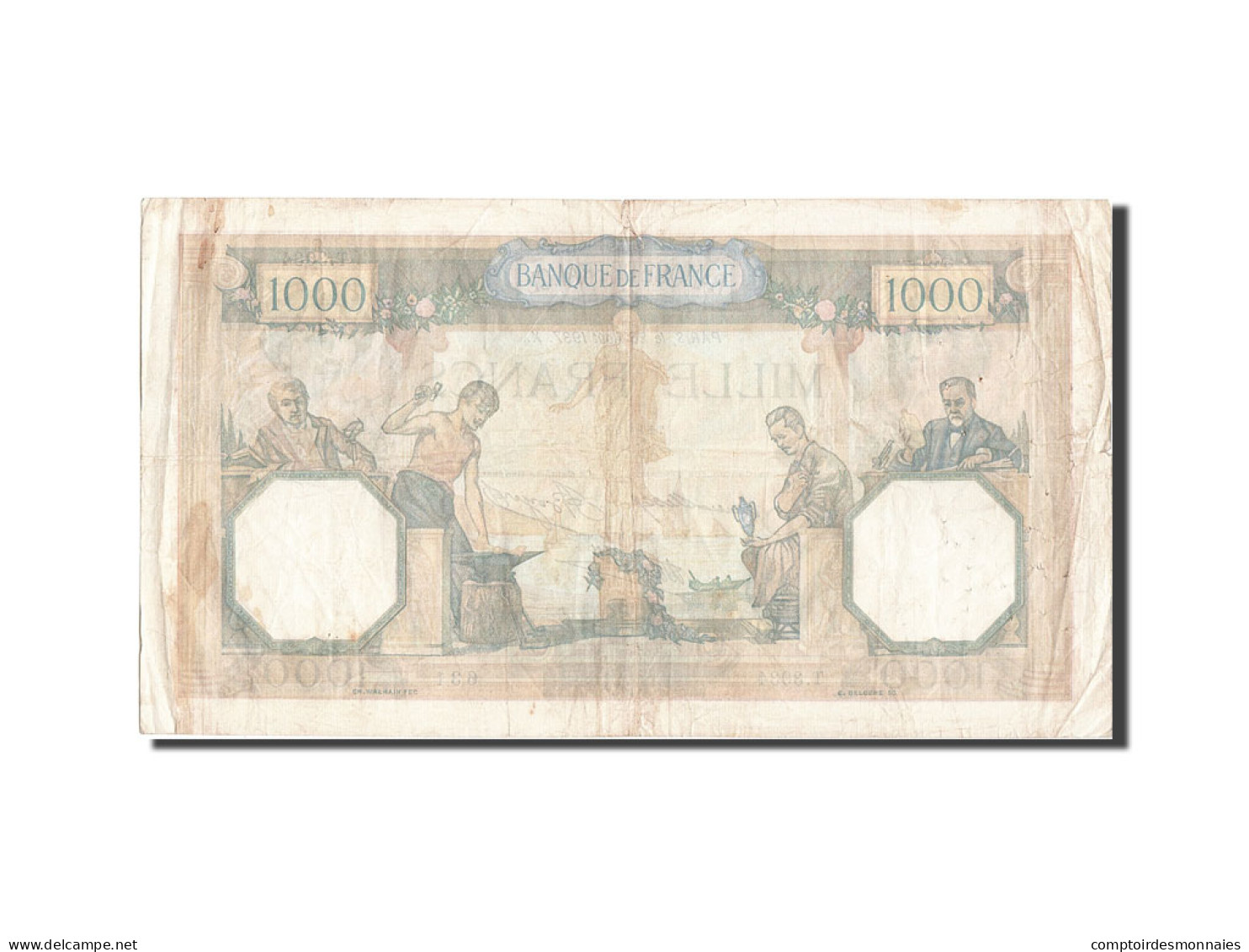 Billet, France, 1000 Francs, 1 000 F 1927-1940 ''Cérès Et Mercure'', 1937, TB - 1 000 F 1927-1940 ''Cérès Et Mercure''