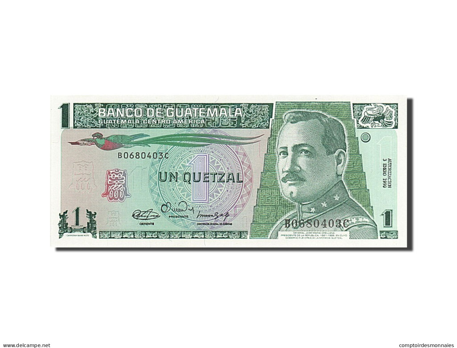 Billet, Guatemala, 1 Quetzal, 1990, 1990-01-03, SPL