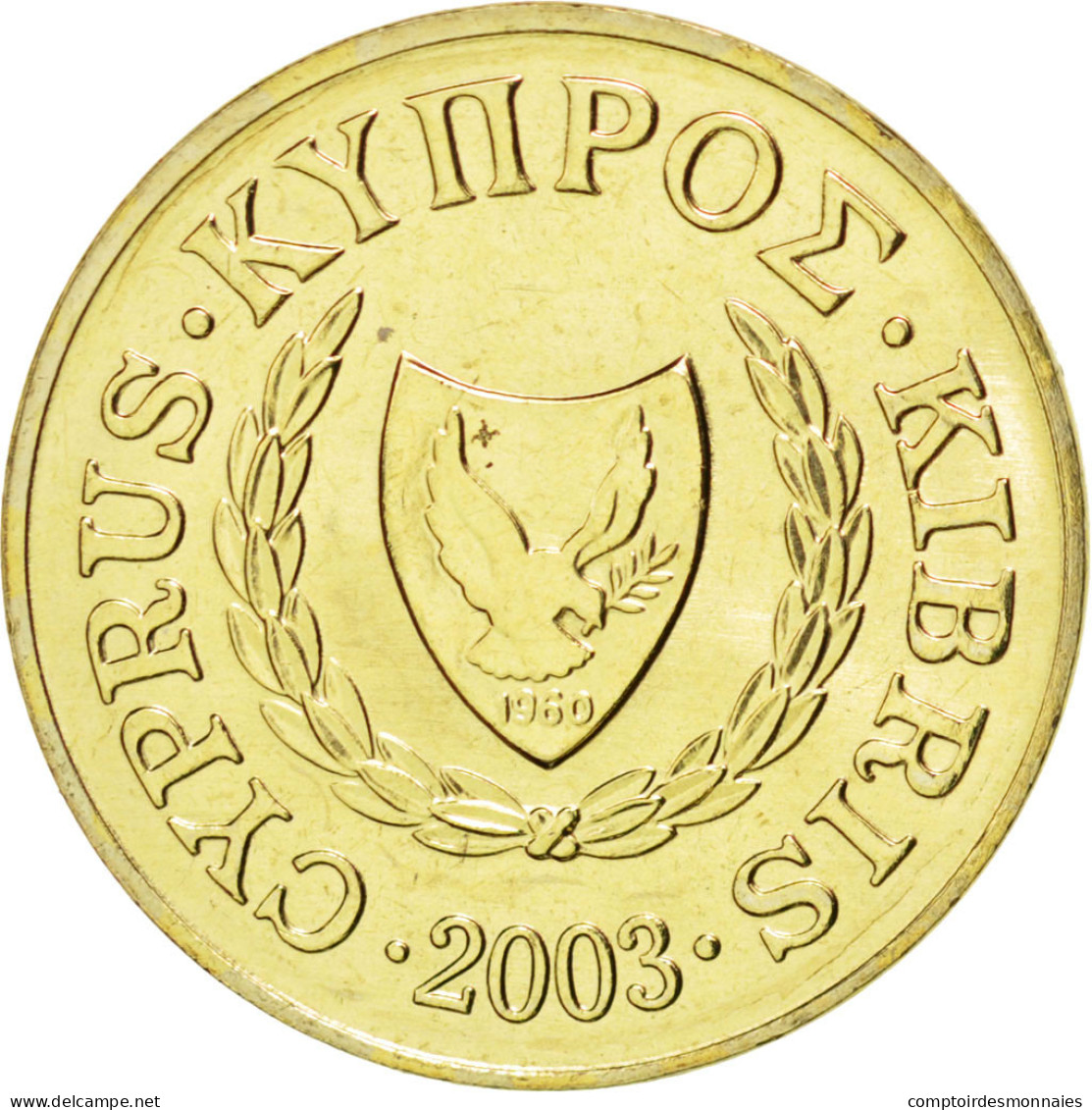 Monnaie, Chypre, 2 Cents, 2003, FDC, Nickel-brass, KM:54.3 - Chypre