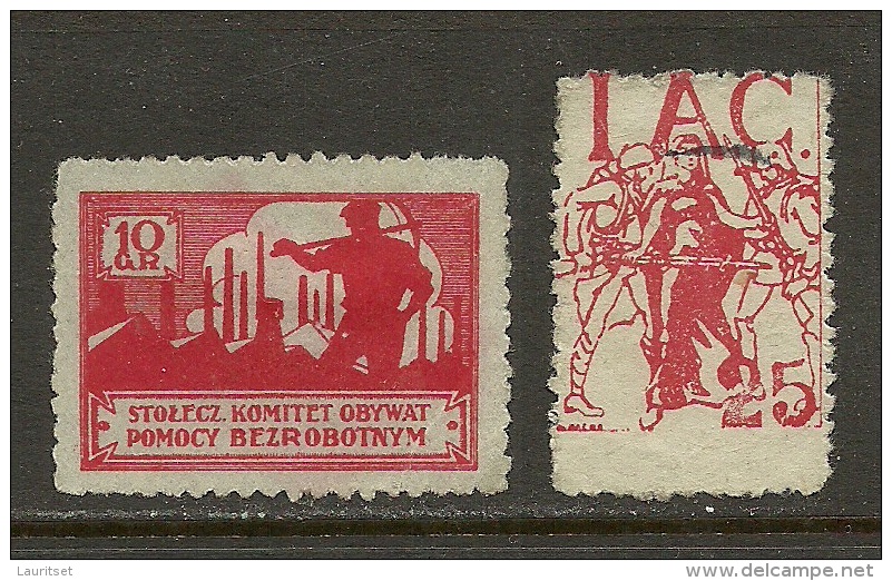 Poland Polska Charity Wohlfahrt 2 Stamps - Labels