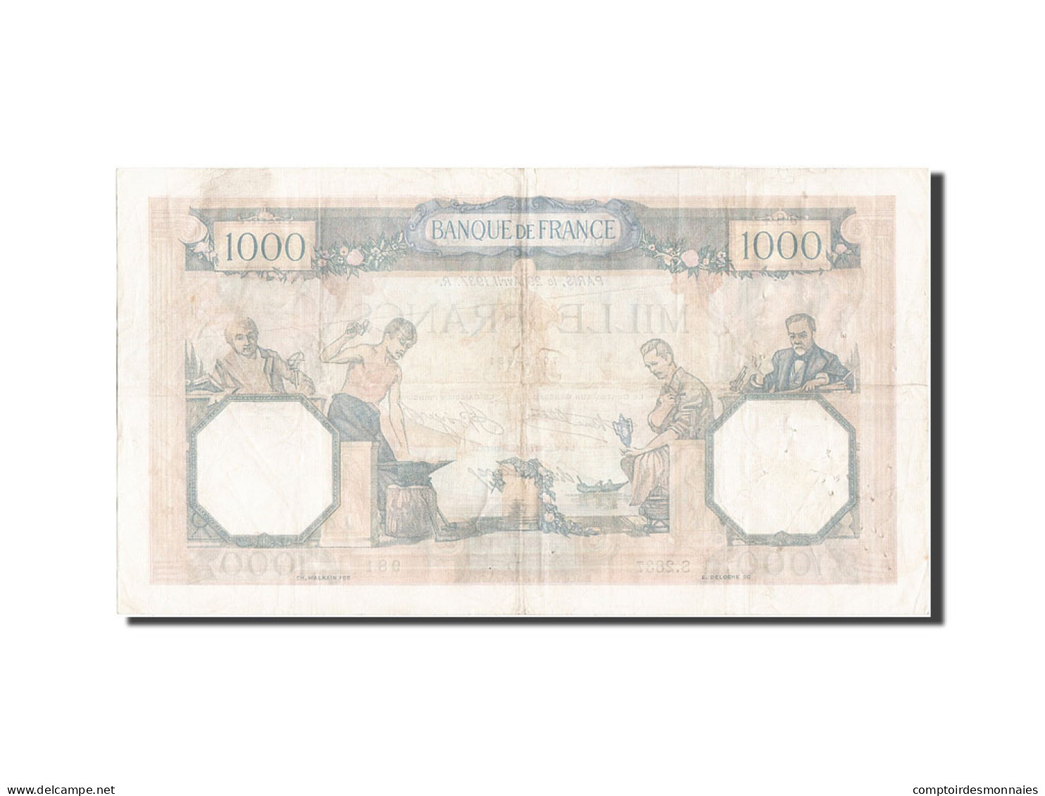 Billet, France, 1000 Francs, 1 000 F 1927-1940 ''Cérès Et Mercure'', 1937 - 1 000 F 1927-1940 ''Cérès Et Mercure''