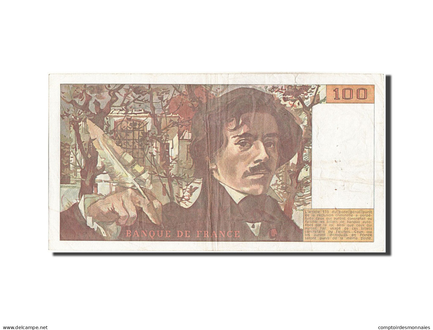 Billet, France, 100 Francs, 100 F 1978-1995 ''Delacroix'', 1980, TB+ - 100 F 1978-1995 ''Delacroix''