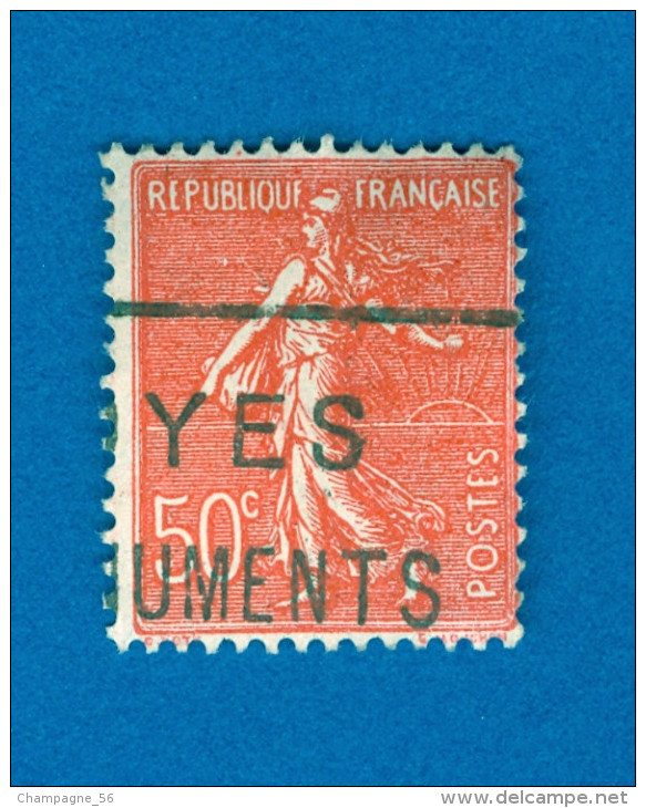 VARIÉTÉS FRANCE 1926 N° 199  SEMEUSE FOND LIGNÉE 50 C OBLITÉRÉ ARTHUR MAURY 20.00 € - Used Stamps