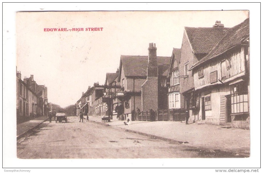 Edgware High Street 1909 Used Stanmore Duplex Postmark 770 - Londen - Buitenwijken