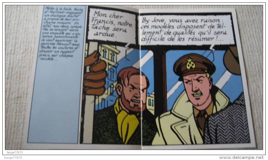 Enquête Sur La Marque Jaune Blake Et Mortimer Jacobs Renault Belgique Automobile Voiture Catalogue             Auto - Blake Et Mortimer