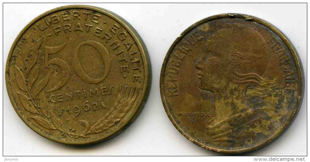 France 50 Centimes 1962 3 Plis GAD 427 KM 939.1 - 50 Centimes