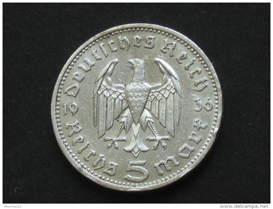 5 Reichsmark 1936 D - Allemagne - Third Reich **** EN ACHAT IMMEDIAT **** - 5 Reichsmark