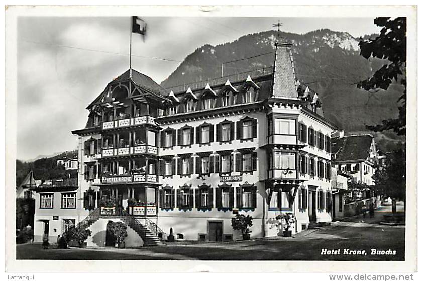 Ref G19- Suisse - Hotel Krone - Buochs  -carte Bon Etat  - - Buochs