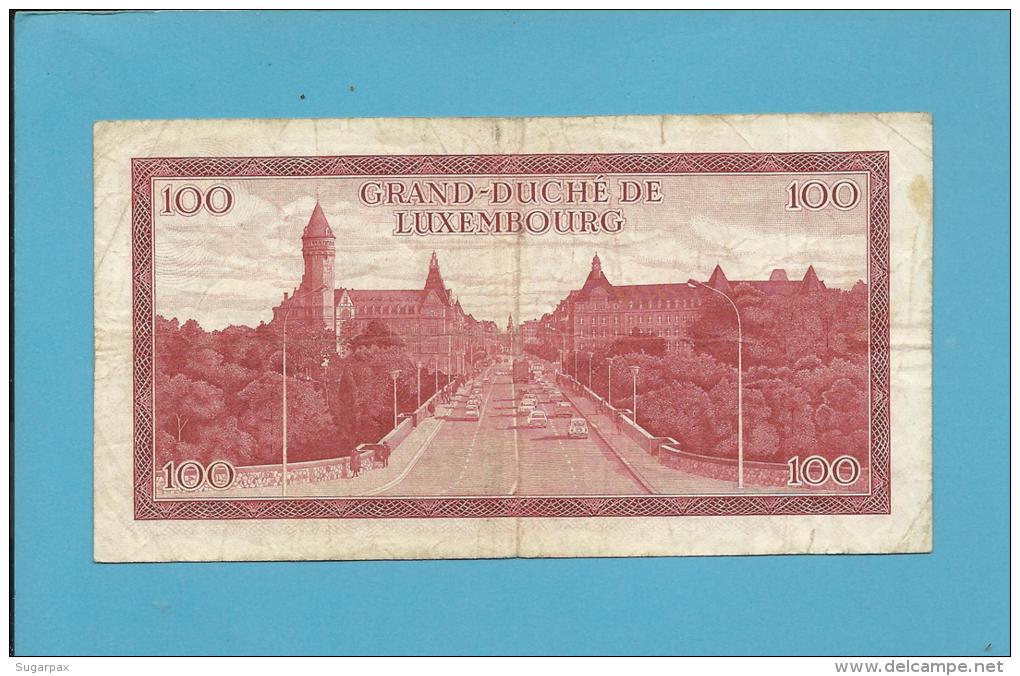 LUXEMBOURG - 100 Francs - 15.07.1970 - P 56 - Grand Duke Jean - RADAR Number CAPICUA - 2 Scans - Luxemburgo