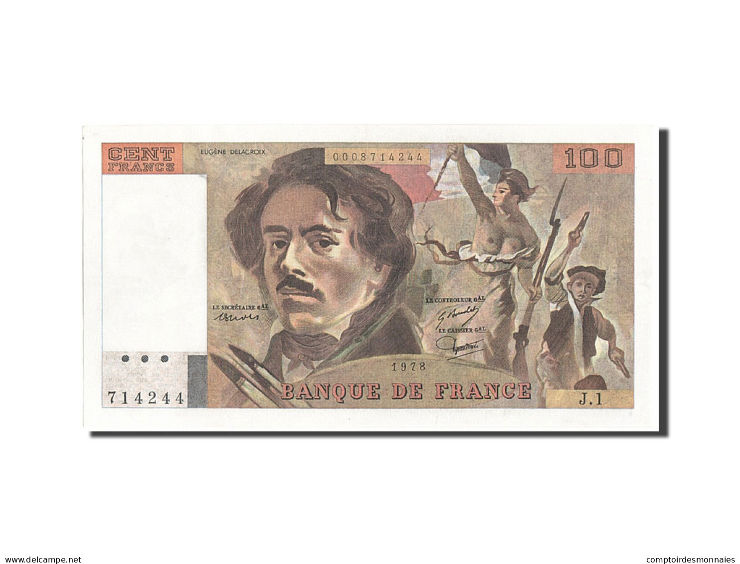 Billet, France, 100 Francs, 100 F 1978-1995 ''Delacroix'', 1978, SPL - 100 F 1978-1995 ''Delacroix''