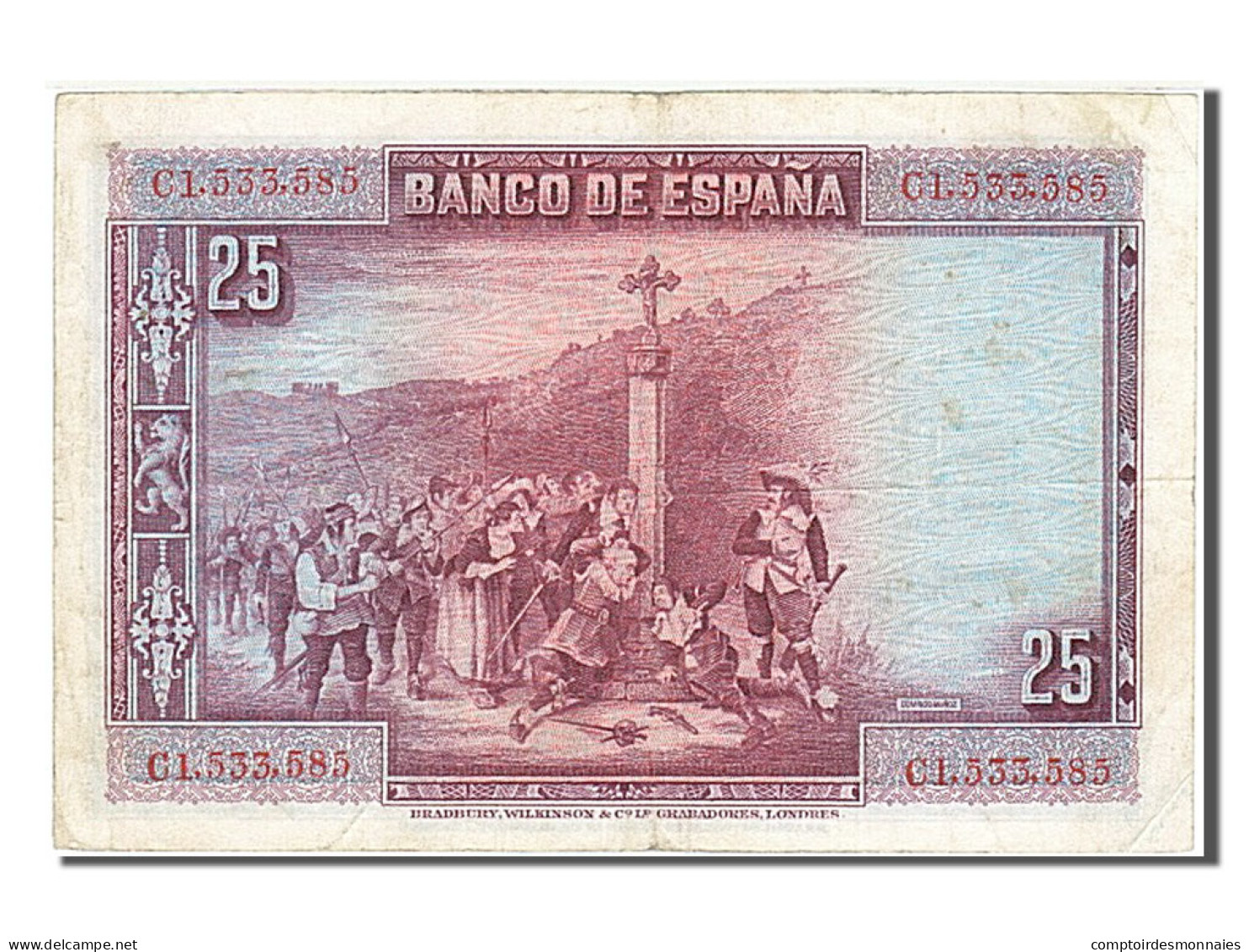 Billet, Espagne, 25 Pesetas, 1928, 1928-08-15, TTB - 1-2-5-25 Peseten