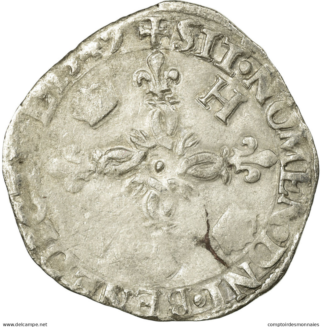 Monnaie, France, Douzain Aux Croissants, 1549, Bayonne, TB+, Billon - 1547-1559 Heinrich II.