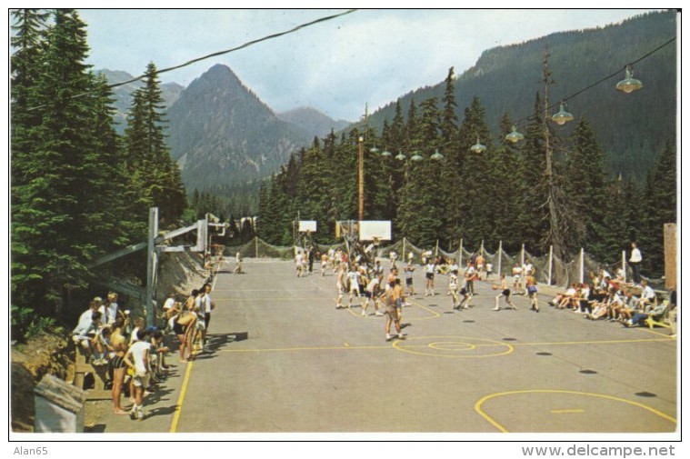 Basketball Camp For Boys, Hyak Washington Conifer Athletic Camp, C1950s Vintage Postcard - Basketball