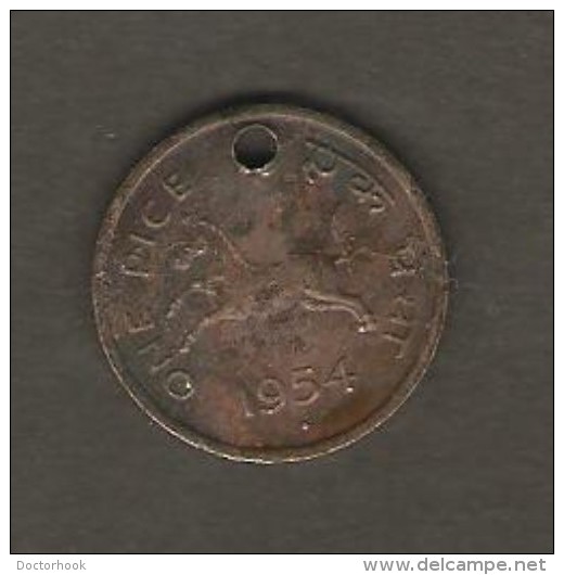 INDIA   1  PICE  1954  (KM # 1.4) - India