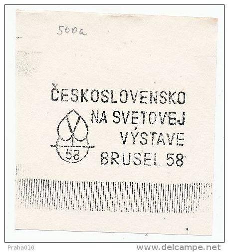 J0916 - Czechoslovakia (1945-79) Control Imprint Stamp Machine (R!): Czechoslovakia At World Exhibition In Brussels (SK) - 1958 – Brussel (België)