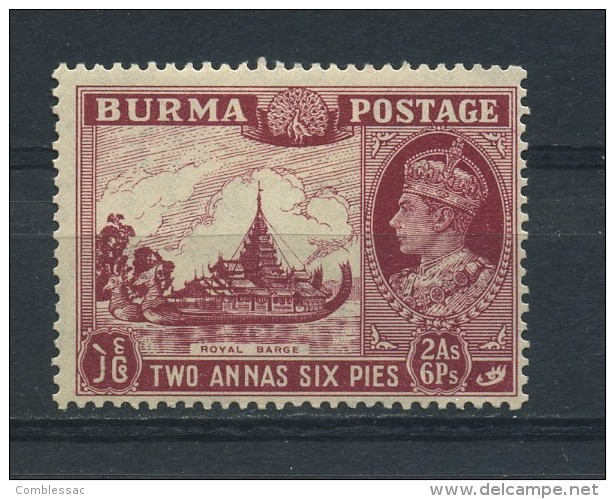 BURMA   1938    2a 6p  Claret     MH - Birmania (...-1947)