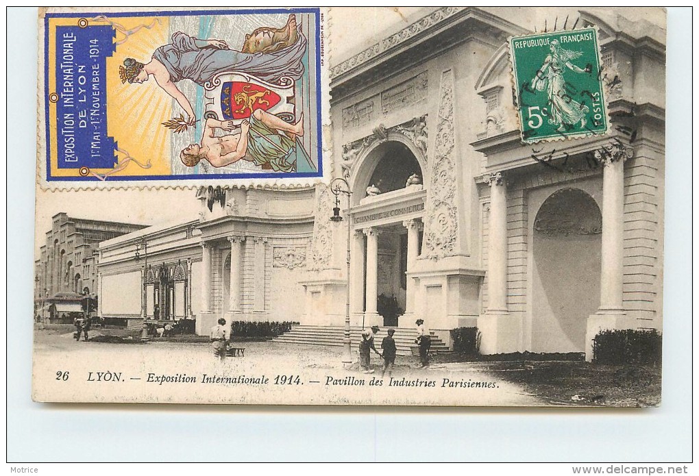 MARSEILLE - Exposition Internationale 1914; Pavillon Des Industries Parisiennes. (timbre Vignette De L'exposition) - Weltausstellung Elektrizität 1908 U.a.