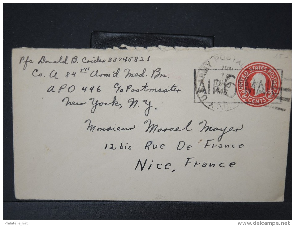 ETATS UNIS- Entier Postal(enveloppe )  Pour La France En 1945  A Voir   P4681 - 1941-60