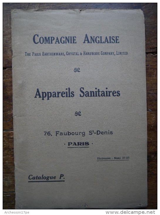 Catalogue Compagnie Anglaise The Paris Earthenware, Crystal And Hardware, Appareils Sanitaires, Lavabo, Bidets - Matériel Et Accessoires