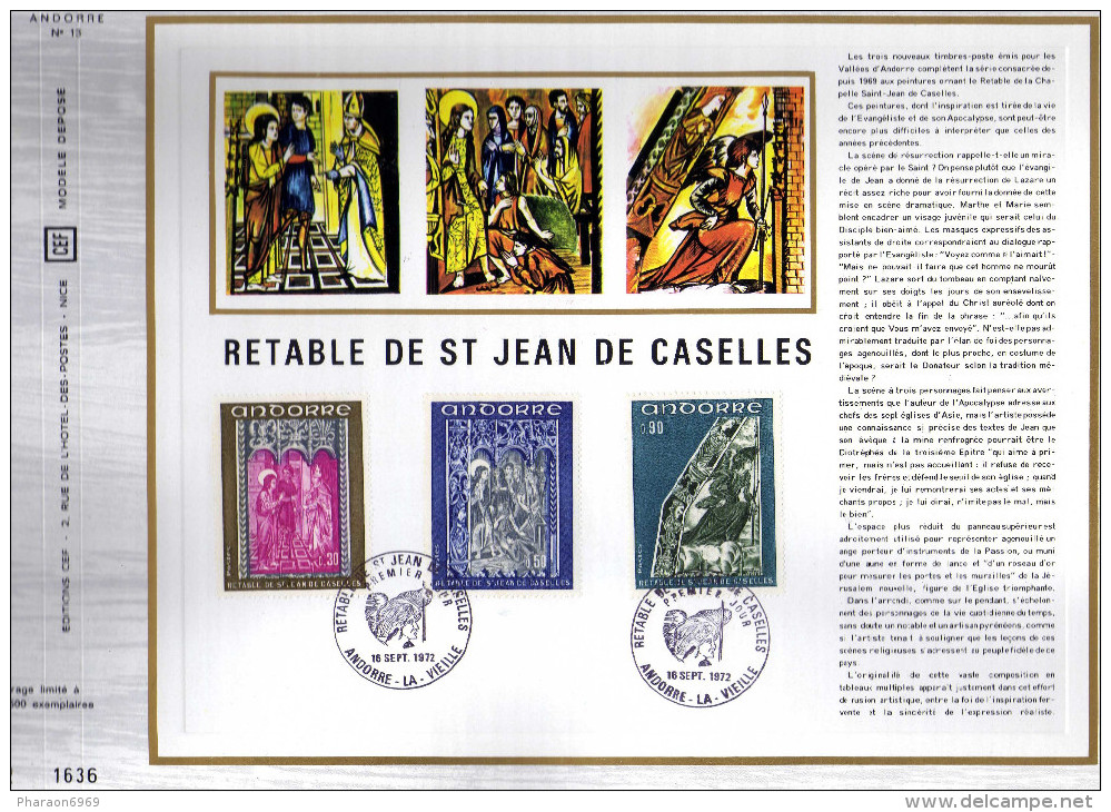 Feuillet Tirage Limité CEF 13 Retable De St Jean De Caselles - Cartas Máxima