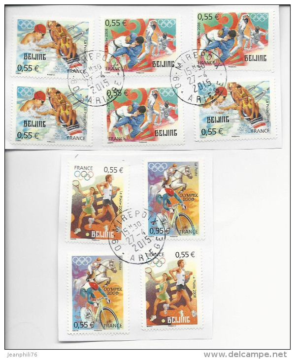 Les Timbres Du Bloc 122 Jeux Olympiques De Pékin Sur Fragments  4222/4225 - Other & Unclassified