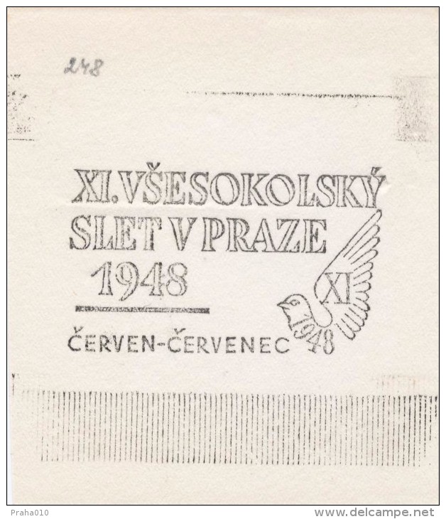 J1092 - Czechoslovakia (1945-79) Control Imprint Stamp Machine (R!): XI. Sokol Festival (Sokol - Gymnastic Organization) - Ensayos & Reimpresiones