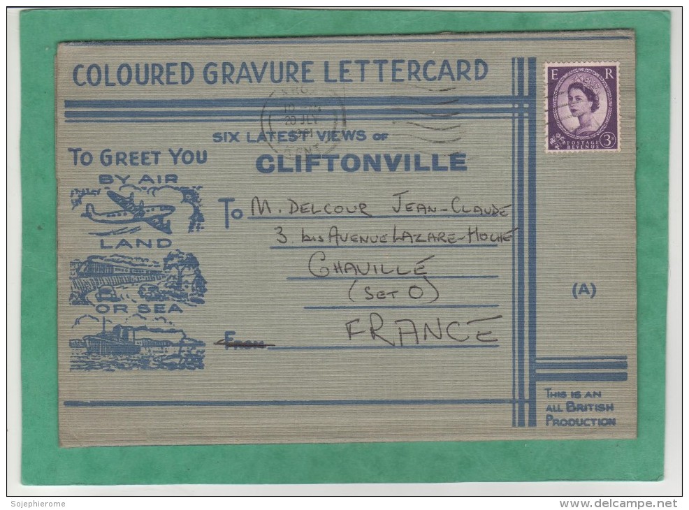 Coloured Gravure Lettercard 6 Latest Views Of Cliftonville (Margate - Kent - England) - Margate