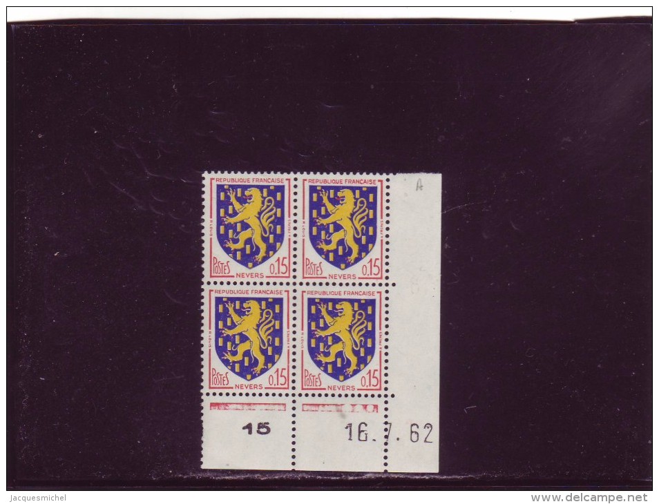 N° 1354 - 0,15F Blason De NEVERS - B De A+B - 1° Tirage Du 12.7.62 Au 25.7.62 -  16.7.62 - - 1960-1969