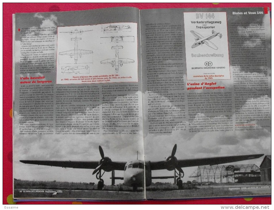 revue Le fana de l'aviation n° 322. 1996. avion atlantic blohm & voss guerre chine-japon 1937