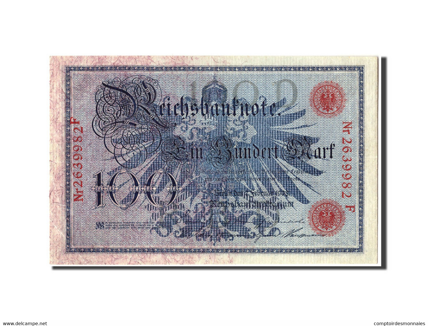 Billet, Allemagne, 100 Mark, 1908, 1908-02-07, TTB+ - 5 Mark