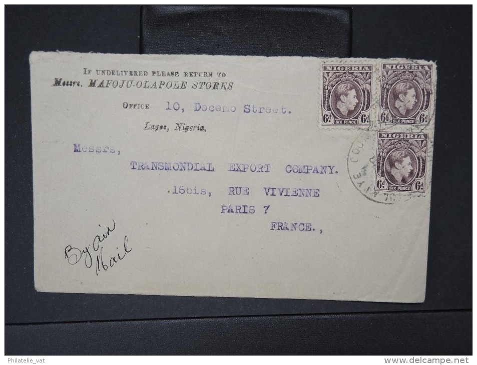 GRANDE BRETAGNE- NIGERIA- Lot de 5 enveloppes de Lagos pour Paris période 1947 à étudier   P4887