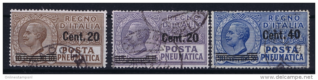 Italia: Posta Pneumatica Sa Nr 5 - 7 , Mi Nr 214 - 216 Used - Pneumatische Post