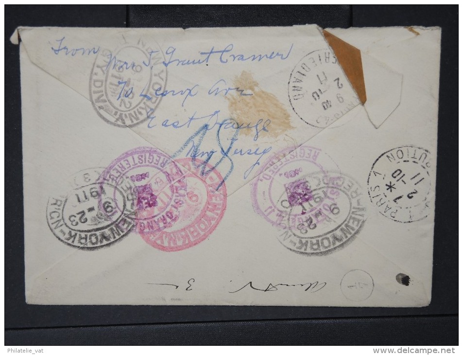 ETATS  UNIS - Enveloppe En Recommandée De New York Pour Paris En 1911   A Voir Lot P4925 - Cartas & Documentos