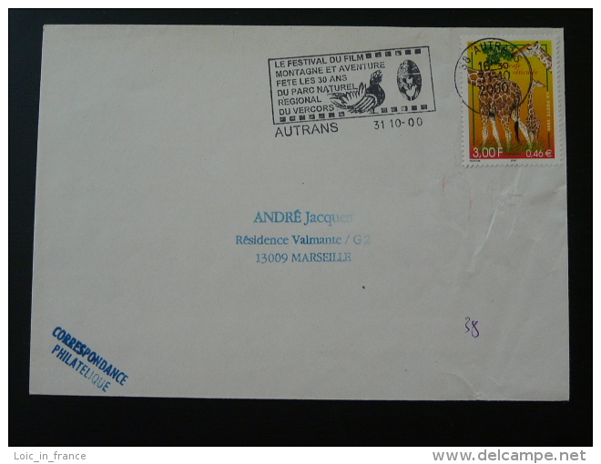 38 Isere Autrans Tetras Lyre Coq De Bruyere Film Cinema 2000 - Flamme Sur Lettre Postmark On Cover - Afstempelingen & Vlagstempels